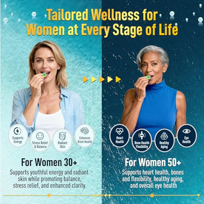 duwhot Vegan Omega-3 Gummies for Women, Algae DHA & EPA 1000mg, with CoQ10, Astaxanthin, Fish Oil Supplement Alternative for Adults, Heart & Brain Health, 60 Count