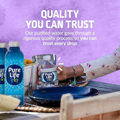 Pure Life Purified Bottled Water, 18-Pack - Still Bottled Drinking Water Enhanced with Minerals for a Crisp Taste, Aluminum Bottles - 20 fl oz