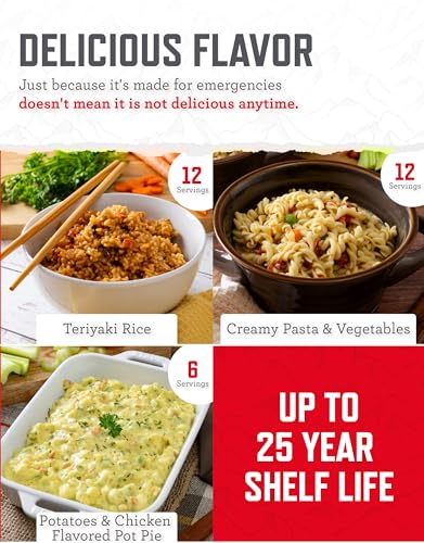 ReadyWise 7 Day Emergency Food Supply – 60 Servings Grab Bag, Camping Essentials, Freeze Dried Survival Food Kit & Dehydrated Meals, Prepper Bug Out Bag & Hurricane Supplies, up to 25 Year Shelf Life