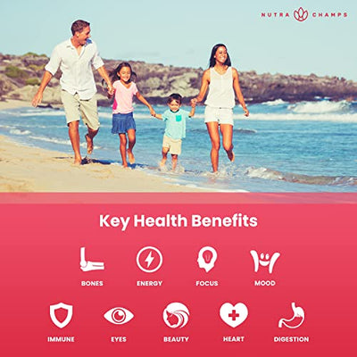 NutraChamps Complete Liquid Multivitamins | No Added Sugar | Vitamins for Women, Men & Kids | Vegan Liquid Vitamin Multimineral Supplement | Energy, Immunity & Beauty