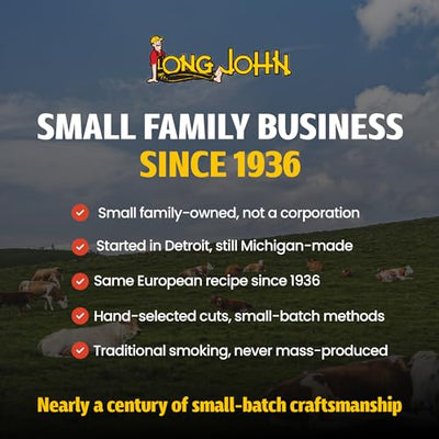 Long John Snacks Dried Salami Sticks - High Protein Smoked Meat Sticks Bulk Pack - Handcrafted From Fresh, Never-Frozen Cuts of USA Beef and Pork - Low Carb, Keto Snacks - Italian, 16 Oz