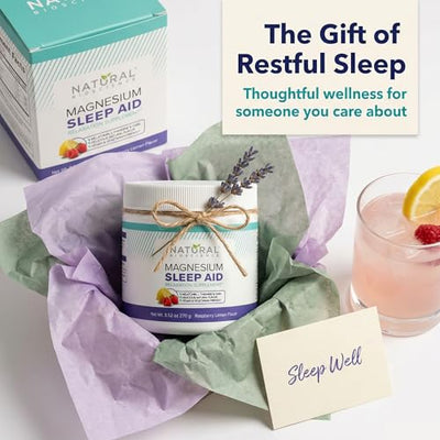 Magnesium Sleep Night Time Powder - Magnesium Citrate, Magnesium Glycinate with Melatonin, L-Theanine and GABA Sleep Aid, Natural Sleep Supplement, Vegan, Gluten-Free, Raspberry Lemon Flavor