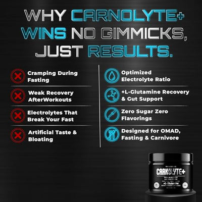 PRIMAL GENETICS CARNOLYTE+ Carnivore Electrolytes Powder Unflavored – Fasting Salts - Cellular Hydration, Gut Support & Muscle Preservation – Zero Sugar, Carb Free Keto Electrolytes – 45 Day Supply