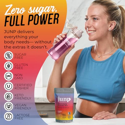 JUNP Sugar Free Electrolytes Powder Packets for Water Instant Hydration Packets with Salt & Potassium, Zero Calorie No Carbs No Sugar Keto Electrolyte Drink Mix Sticks, 5 Flavor Variety Pack, 5 Count