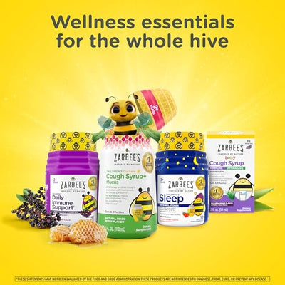 Zarbee’s Kids Elderberry Immune Support Supplement Gummies, Vitamins A C D3 E & Zinc, Elderberry Extract, Gluten & Gelatin Free, No Artificial Flavors, Natural Berry Flavor, Ages 2+, 42 Ct