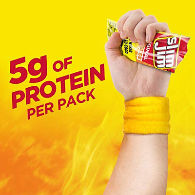 Slim Jim Beef 'N Cheese Smoked Meat Sticks, Original Flavor, 5g Protein Per Serving, Snack Size, 0.9 oz. (10 Count)