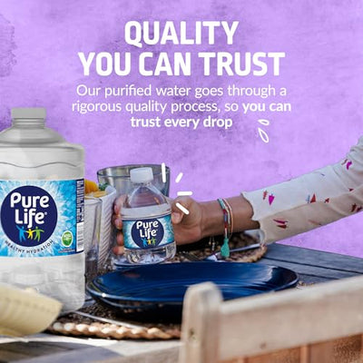 Pure Life Purified Water Bottles, 3L Jug - Still Bottled Water Enhanced with Minerals for a Crisp Taste, Plastic Bottles