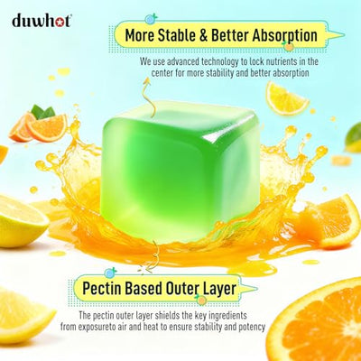 duwhot Vegan Omega-3 Gummies for Women, Algae DHA & EPA 1000mg, with CoQ10, Astaxanthin, Fish Oil Supplement Alternative for Adults, Heart & Brain Health, 60 Count