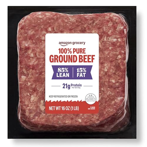 Amazon Grocery, Ground Beef, 85% Lean/15% Fat, 1 lb (Previously Fresh Brand, Packaging May Vary)