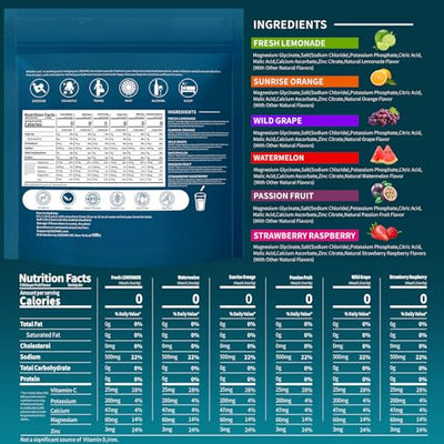 OZENKE Electrolytes Powder Packets, 30 Sticks Hydration Packets Sugar Free, Electrolyte Drink Mix Travel Electrolyte Packets for Rapid Hydration, 6 Flavors