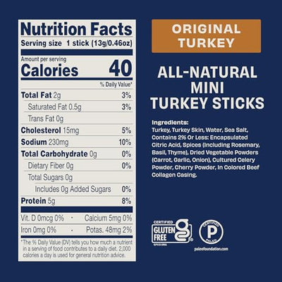 Archer Jerky Mini Turkey Jerky Sticks - All Natural Turkey Sticks, Protein Snack for People, Individually Wrapped Meat Minis, Gluten Free, Keto, Original Flavor - 0.5 oz (Pack of 28)