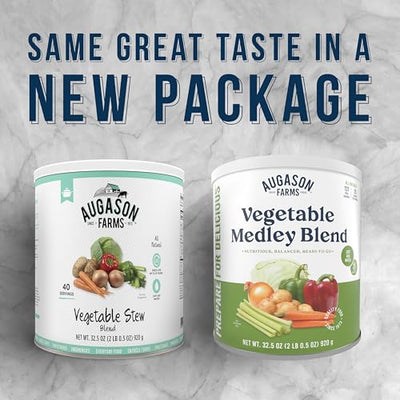 Augason Farms Vegetable Medley Blend Can - Dehydrated Mixed Veggies - Gluten Free Emergency Food Supply with Long Shelf Life for Survival, Disaster Prep & Everyday Meals - 131 Servings