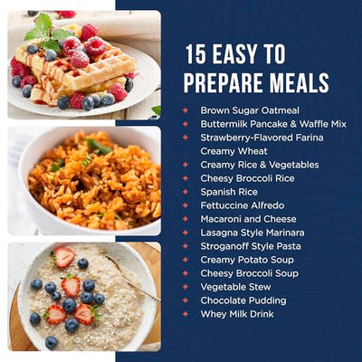 Augason Farms Breakfast and Dinner Variety Kit, Emergency Food Supply Dehydrated Meal Survival Bucket - 119 Servings