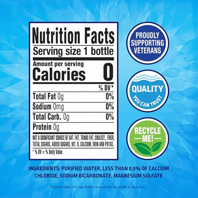 Pure Life Purified Bottled Water, 18-Pack - Still Bottled Drinking Water Enhanced with Minerals for a Crisp Taste, Aluminum Bottles - 20 fl oz