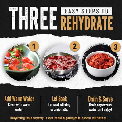 Ready Hour, Fruit & Veggie Mix, Non-Perishable Freeze-Dried Food, 30-Year Shelf Life, Portable Emergency and Adventure Food Supply, Durable Flood Safe Container, 56 Servings