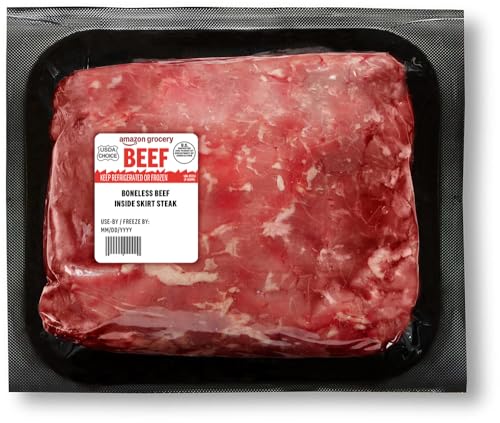 Amazon Grocery, Beef Inside Skirt Steak, Boneless, USDA Choice, Weight Varies