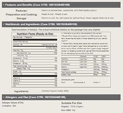 Organic Valley, Ghee Clarified Butter 7.5 oz. (12 Count)