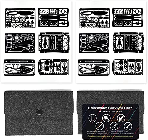 PSKOOK 12 Pcs Survival Multitool Card Emergency Camping Tool EDC Kit in Your Wallet Outdoor Hunting Fishing Hiking Gear