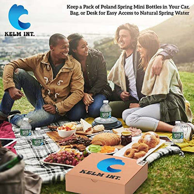Poland Spring 8 oz Mini Water Bottles - 24 Pack Mini Bottled Spring Water for On-the-Go and Home Office Use - BPA-Free and Recyclable by Kelm Int.