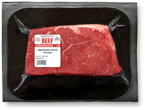 Amazon Grocery, Beef Sirloin Tip Steak, Boneless, USDA Choice, Weight Varies