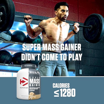 Dymatize Super Mass Gainer Protein Powder, Gourmet Vanilla, 52g Protein, 1g Creatine, 1280 Calories, 10.7g BCAAs, 245g Carbs, Contains Whey Protein Powder, Isolate, and Casein (8 Servings)
