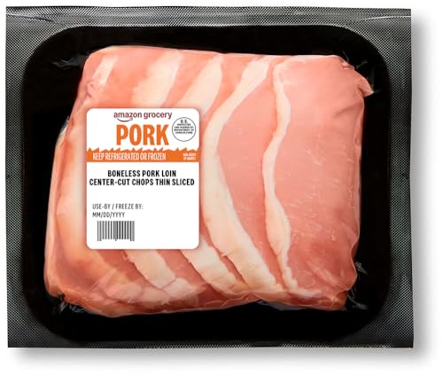 Amazon Grocery, Pork Loin Center-Cut Chops Thin-Sliced, Boneless (Prop 12 Compliant), Weight Varies