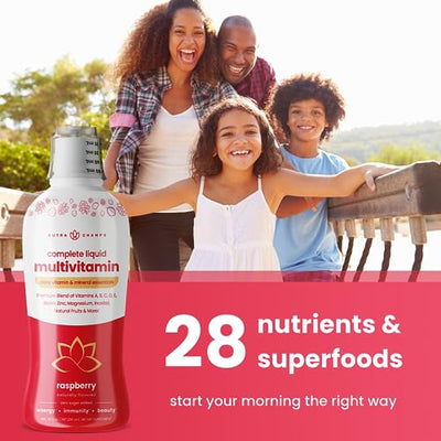 NutraChamps Complete Liquid Multivitamins | No Added Sugar | Vitamins for Women, Men & Kids | Vegan Liquid Vitamin Multimineral Supplement | Energy, Immunity & Beauty
