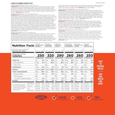 Augason Farms Lunch & Dinner Variety Kit Emergency Food Supply, 113 Servings, 25 Year Shelf Life - Dehydrated Meals, Survival Food Camping Essentials, 4 Gallon Bucket