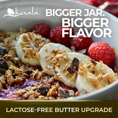 Kevala Coconut Ghee - Made with Grass Fed Cows’ Milk, Lactose-Free and Casein-Free Alternative to Butter, Unsalted Coconut Ghee for Cooking and Baking, Great for Grilling Vegetables and Meats, 2 lb