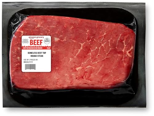 Amazon Grocery, Beef Top Round Steak, Boneless, USDA Choice, Weight Varies