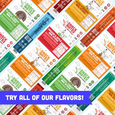 The New Primal Snack Mates Chicken & Maple Sticks, Gluten Free Healthy Snacks for Kids, Low Sugar High Protein Back to School Snacks, Mini Paleo Jerky Meat Stick, 5g Protein, 35 Calories, 15 Pack