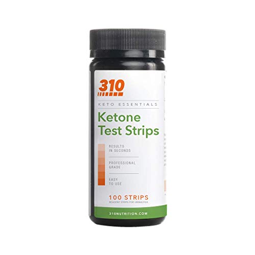 Ketone Testing Strips by 310 Nutrition (100 Strips) - Test Ketosis Levels During Low Carb Keto Diet - Accurate Urine Test for Ketogenic Measurement