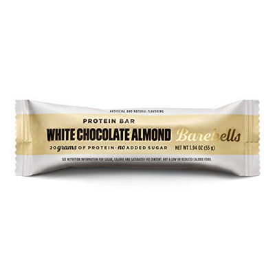 Barebells White Chocolate Almond High Protein and Low Carb Bar, 12 x 55g (1,94 oz) Low Sugar Snack Protein Bar with 20g protein