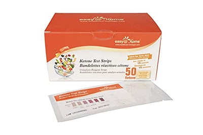 Easy@Home Keto Tests Strips, 50 Urine Ketone Tester Sticks, Monitor Low Carb Ketogenic Diet, Individual Wrapped Pouches, Perfect for Weightloss and FSA Eligible – Ketone Urinalysis Test 50 Tests/Box