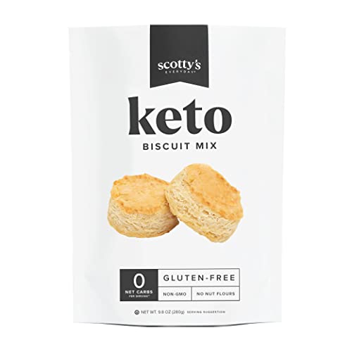 Keto Biscuit Zero Carb Mix - Keto and Gluten Free Biscuit Baking Mix - 0g Net Carbs Per Biscuit - Easy to Bake - No Nut Flours - Makes 12 Biscuits (23g Mix)