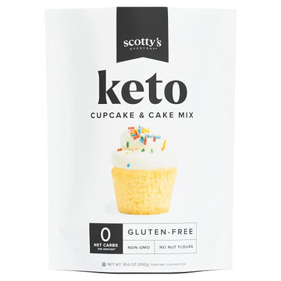 Keto Cupcake & Cake Mix - Gluten Free Zero Carb Keto Baking Mix - 0g Net Carbs Per Serving - Easy to Bake - No Nut Flours - Great Keto Dessert, Sugar Free, Non-GMO, Kosher. 10.6oz Mix