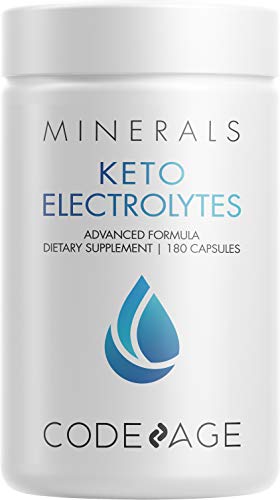 Keto Electrolytes Supplement – Vegan Electrolyte Tablets w Magnesium, Potassium, Calcium & Salt - Electrolyte Powder Salt Pills & Drink Hydration Supplements – Non-GMO, Keto Diet -180 Capsules