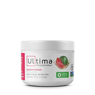 Ultima Replenisher Electrolyte Hydration Drink Mix, Watermelon, 30 Servings - Sugar Free, 0 Calories, 0 Carbs - Gluten-Free, Keto, Non-GMO, Vegan, with Magnesium, Potassium, Calcium