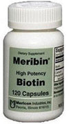 Meribin High Potency Biotin 5mg Supplement Capsules 120 ea (Pack of 2)