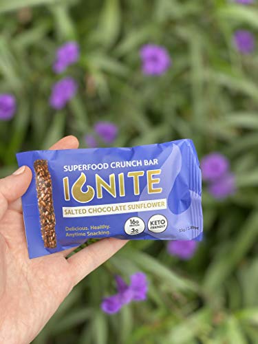 Ignite Keto Crunch Bars – Salted Dark Chocolate - High Protein Keto Crispy Treat – Low Sugar - High Protein – Gluten, Soy & Grain Free - Keto Sweets