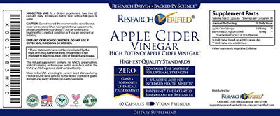 Research Verified Apple Cider Vinegar 1600mg – 100% Pure Vegan Mother ACV Capsules – with Bioperine® 360 Capsules ( 6 Months Supply)