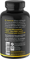 Vitamin D3 2000iu (50mcg) Infused with Coconut Oil ~ Immune & Bone Support ~ Non-GMO & Gluten Free (360 Mini Liquid Softgels) (2000IU)