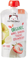 Amazon Brand - Mama Bear Organic Baby Food, Stage 2, Apple Banana Yogurt Strawberry, 4 Ounce Pouch (Pack of 12)