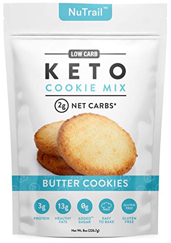 NuTrail™ - Keto Shortbread Butter Cookies Baking Mix | Low Carb Snacks & Food - Only 2g Net Carb Per Cookie - Gluten Free & No Added Sugar, Healthy Diabetic Friendly Cookie Snack Dessert (Makes 10 Large Cookies)