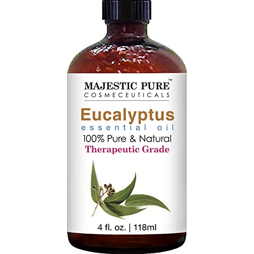 MAJESTIC PURE Eucalyptus Essential Oil, Therapeutic Grade, Pure and Natural Premium Quality Oil, 4 fl oz