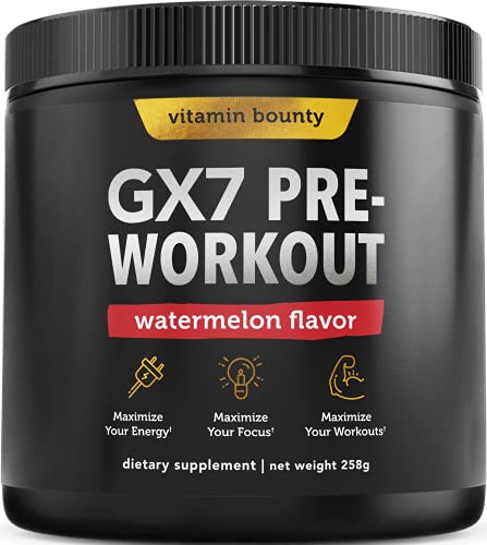 Keto Pre Workout - Gx7 - Sugar Free 30 Servings Watermelon Flavor - Vitamin Bounty