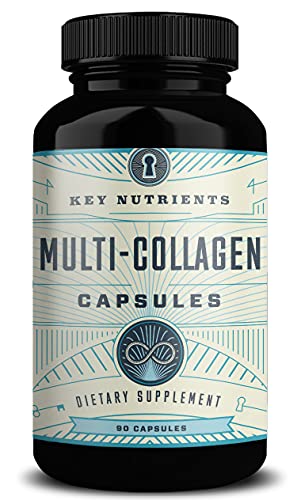 Multi Collagen Pills with Vitamin C - 90 Pills Type I, II, III, V & X Collagen Supplements - Hydrolyzed Collagen Capsules for Healthy Hair, Skin, Nails and Joint Support - Collagen Peptides Pills