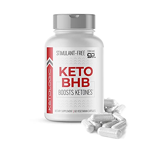 KetoLogic BHB Keto Diet Pills + Exogenous Ketones + Patented goBHB® for Max Effectiveness - Vegan Supplement for Women & Men - Amplify Ketosis to Utilize Fat for Energy - 30 Day Supply