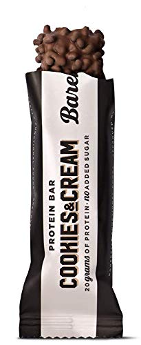Barebells Cookies and Cream High Protein and Low Carb Bar, 12 x 55g (1,94 oz) Low Sugar Snack Protein Bar with 20g protein
