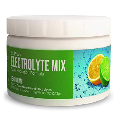 Electrolyte Mix Supplement Powder, 90 Servings, 72 Trace Minerals, Potassium, Sodium, Electrolyte Replacement Keto Drink | Lemon-Lime Flavor | Dr. Price's Vitamins, No Sugar, Vegan, Non-GMO